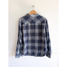 Load image into Gallery viewer, Rails Sussex Plaid Royal Sable Melange Long Sleeve Button Up Shirt Gray Blue L