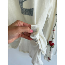 Load image into Gallery viewer, We The Free Lilith Floral Embroidered Sleeve Casual Oversized T-Shirt White S