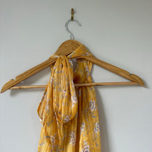 Load image into Gallery viewer, Sabina Musayev Donolita Sleeveless Floral Pleated Halter Maxi Dress Yellow M NWT