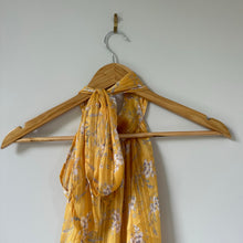 Load image into Gallery viewer, Sabina Musayev Donolita Sleeveless Floral Pleated Halter Maxi Dress Yellow M NWT