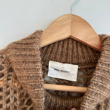 Load image into Gallery viewer, Sita Murt Anthropologie Wool Blend Mock Neck Crochet Pullover Sweater Brown 36