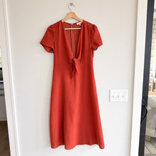 Load image into Gallery viewer, Re:named Polka Dot Pattern Twist V-Neck Casual Midi Dress Orange M