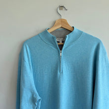 Load image into Gallery viewer, Peter Millar Coolspun Lite Cotton Quarter-Zip Sweater Blue XL