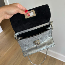 Load image into Gallery viewer, FURLA 1927 Glitter Embellished Chain Strap Mini Crossbody Bag Silver
