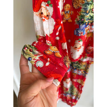 Load image into Gallery viewer, Bums & Roses In The Nick of Time Santa Claus Holiday Print Pajama Set Red XS