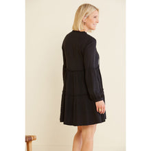 Load image into Gallery viewer, Rails Everly Long Sleeve Tiered V-Neck Mini Dress Black S