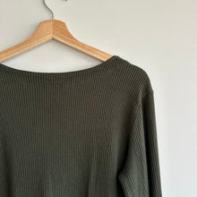 Load image into Gallery viewer, Michael Stars Ribbed Knit Button Front V-Neck Long Sleeve Cardigan Green S