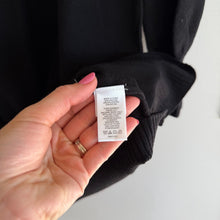 Load image into Gallery viewer, CeCe Ruffled Neck Ribbed Knit Long Sleeve Mini Sweater Dress Black L NWT