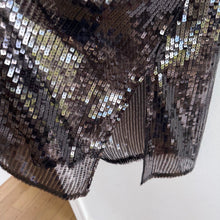 Load image into Gallery viewer, Elie Tahari Sequin Semi-Sheer Button Front Shirt Dress Black L NWT
