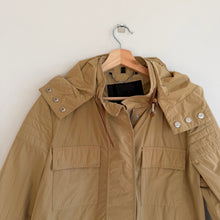 Load image into Gallery viewer, Belstaff Zip Up Utility Long Waxed Field Jacket British Khaki