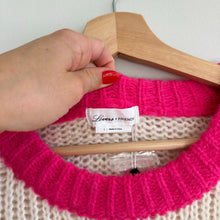 Load image into Gallery viewer, Lovers + Friends Colorblock Knit Oversized Sweater Cream Pink S NWT