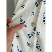 Load image into Gallery viewer, Universal Thread Button Front Floral Print Sleeveless Mini Dress Cream Blue M
