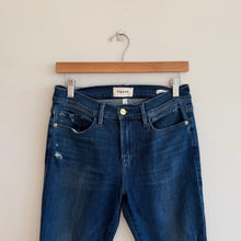 Load image into Gallery viewer, Frame Le Skinny de Jeanne Distressed Mid Rise Jeans Dark Wash Blue 28