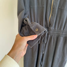 Load image into Gallery viewer, Evereve Myra Long Sleeve Zip Front Collared Jumpsuit Black L