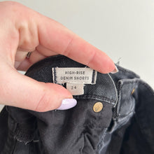 Load image into Gallery viewer, Madewell High-Rise Denim Raw Hem Cut-Off Shorts Black 24