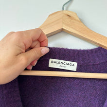 Load image into Gallery viewer, Balenciaga Wool Blend Knit Long Sleeve Sweater Dress Purple 38