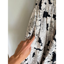 Load image into Gallery viewer, Anthropologie Somerset Tiered Floral Pattern Maxi Dress Black White M