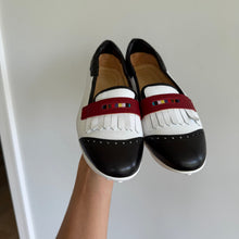Load image into Gallery viewer, Royal Albartross Chelsea Leather Kiltie Fringe Saddle Golf Loafer Shoes White 8