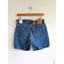 Load image into Gallery viewer, Levi's 501 High Rise Denim Button-Fly Bermuda Shorts Blue 27 NWT