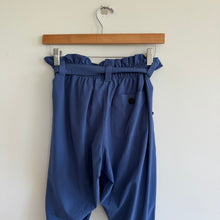 Load image into Gallery viewer, Athleta Skyline High Rise Straight Belted Paperbag Pants Blue 2P