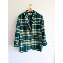Load image into Gallery viewer, Free People Reggie Plaid Pattern Single-Breasted Casual Blazer Green XS