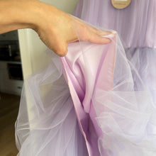 Load image into Gallery viewer, Tulleen Farvue Sleeveless Tiered Tulle Midi Dress Purple 14Y NWT