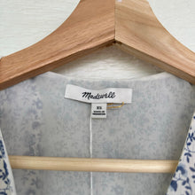 Load image into Gallery viewer, Madewell Georgette Ruffle Sleeve Floral Print Casual Peplum Top Blue XS