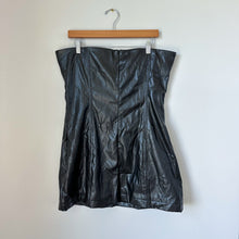 Load image into Gallery viewer, Princess Polly Hailey Strapless Faux Leather Lined Mini Dress Black 12 NWT