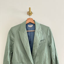 Load image into Gallery viewer, Zadig & Voltaire Victor Lined Single-Breasted Satin Blazer Green 36