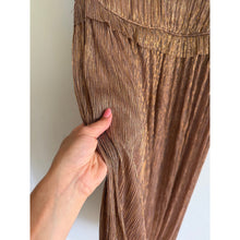 Load image into Gallery viewer, Anthropologie Taylor Metallic Chiffon Sleeveless Ruffles Midi Dress Bronze 8