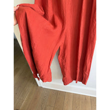 Load image into Gallery viewer, Rachel Zoe Linen Sleeveless Belted Scoop Neck Wide Leg Jumpsuit Rust Orange 2