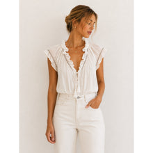 Load image into Gallery viewer, Donna Karan Ultra Matte Jersey Open Side Blouse White S