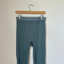 Load image into Gallery viewer, SKIMS Cotton Rib Knit Pull On High Rise Leggings Kyanite Green L NWT