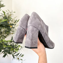 Load image into Gallery viewer, Marc Fisher Jayla Block Heel Suede Pointed-Toe Bootie Gray 8.5