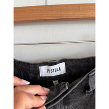 Load image into Gallery viewer, Pistola Kaylee Loose Denim Raw Hem High Rise Bermuda Shorts Black 31