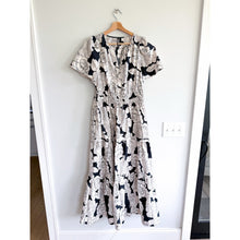 Load image into Gallery viewer, Anthropologie Somerset Tiered Floral Pattern Maxi Dress Black White M