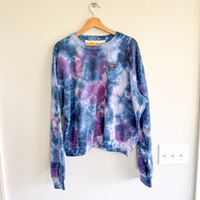 Load image into Gallery viewer, Aviator Nation Hand Dyed Relaxed Tie Dye Pullover Sweatshirt Purple L NWT
