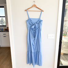 Load image into Gallery viewer, CeCe Bow Back Sleeveless Smocked Cut Out Maxi Dress Blue L