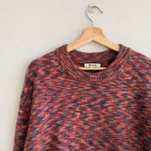 Load image into Gallery viewer, Madewell Space Dye Side Button Crew Neck Pullover Sweater Space Dye Sangria S