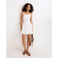 Load image into Gallery viewer, Madewell Rosalie Tie Strap Top Embroidered Smock Waist Mini Skirt Set White M