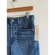 Load image into Gallery viewer, Levi's 501 High Rise Denim Button-Fly Bermuda Shorts Blue 27 NWT