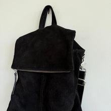 Load image into Gallery viewer, Free People Camilla Suede Leather Convertible Backpack Black