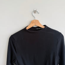 Load image into Gallery viewer, Abercrombie & Fitch Mock Neck Long Sleeve Ruched Sides Top Black M