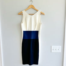 Load image into Gallery viewer, Three Dots Colorblock Pattern Sleeveless Sheath Dress White/Black S NWT