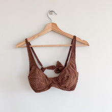 Load image into Gallery viewer, Somerfield Swim Navagio Textured Underwire Tie Back Bikini Top Mocha M