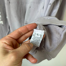 Load image into Gallery viewer, Lauren Moshi Lip Diamond Embellished Distressed Hoodie Sweatshirt Purple L