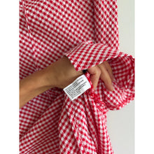 Load image into Gallery viewer, Wild Fable Gingham Pattern Side Slit Midi Skirt Red White M