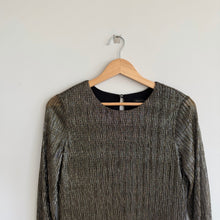 Load image into Gallery viewer, Banana Republic Shimmer Long Sleeve Mini Dress Gold 2 NWT