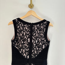 Load image into Gallery viewer, Tadashi Shoji Floral Lace Jersey Fit & Flare V-Neck Mini Dress Black 8