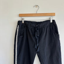 Load image into Gallery viewer, Gigi Moda Tie Pant Embroidered Studded Mid Rise Pants Black One Size NWT